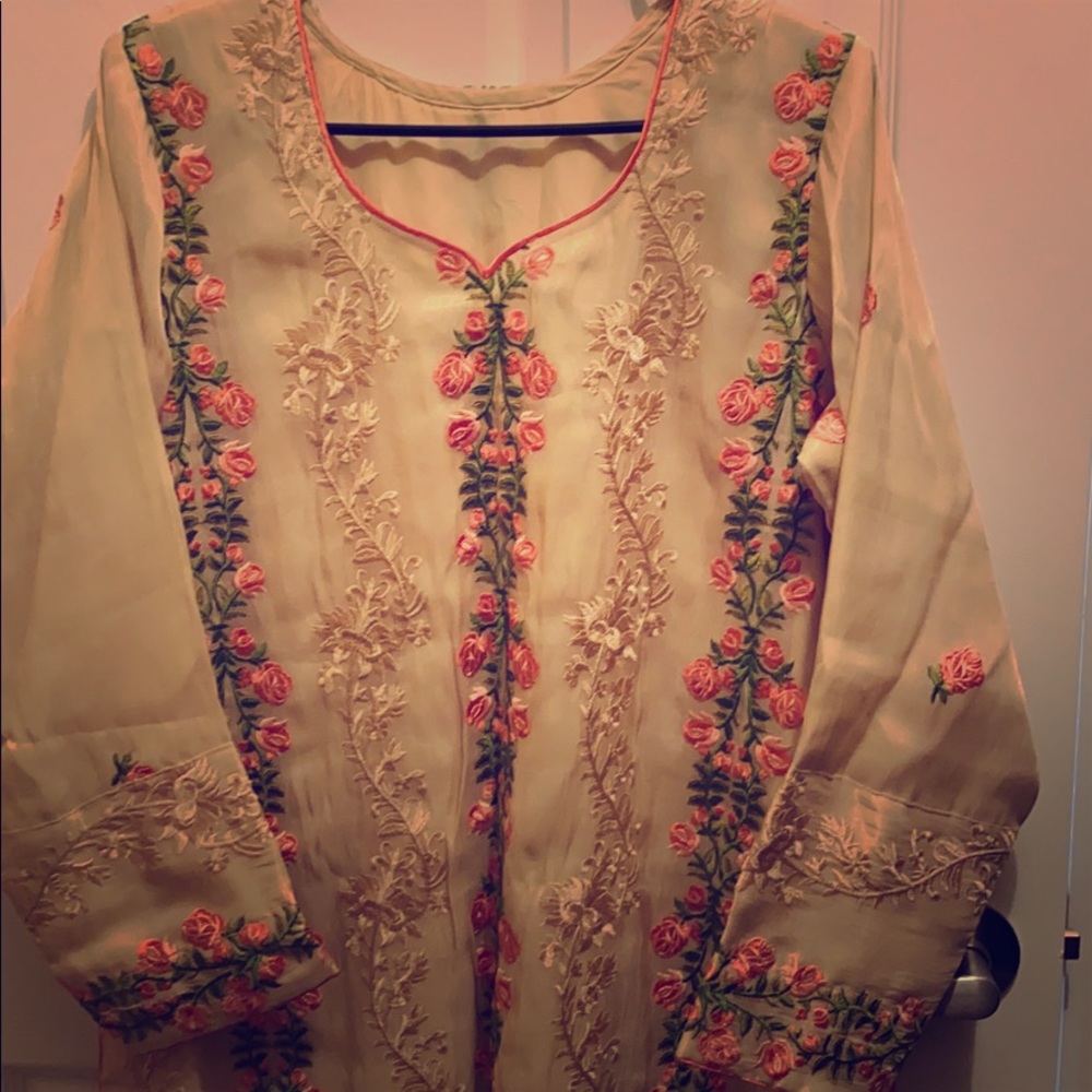 3 Piece Fully Embroidered Desi Outfit